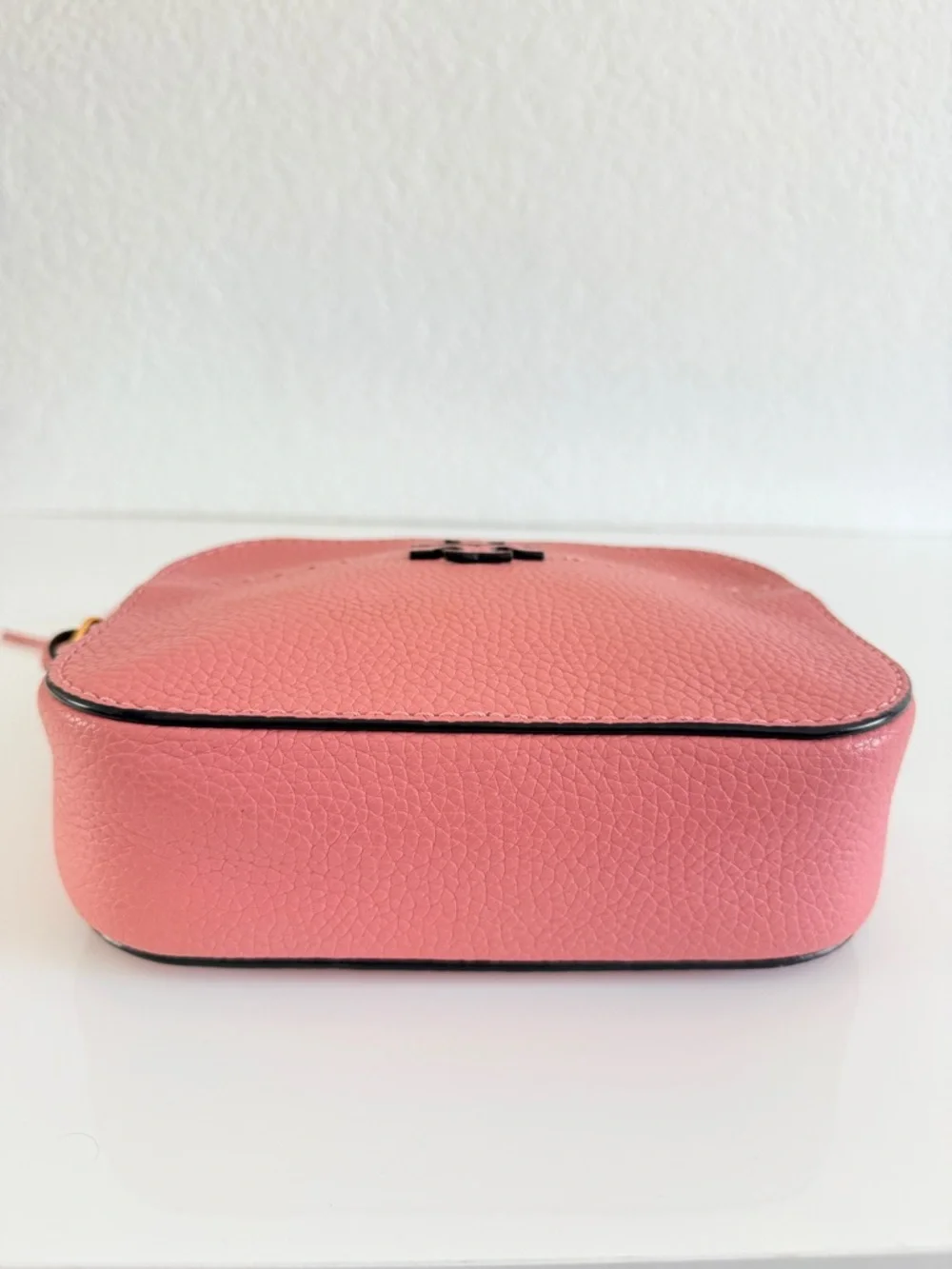 Tory Burch Dusty Pink Leather Crossbody Camera Bag with Tassels